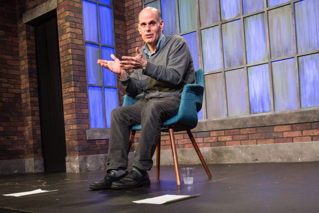 Jimmy peforming his World's Greatest Dad(?) show